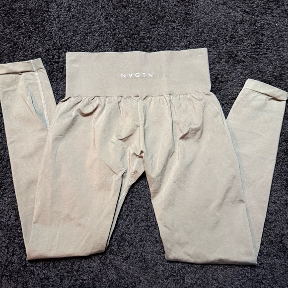 NVGTN Pants - 036 NVGTN High-Waisted Grey/Green Leggings - Size M